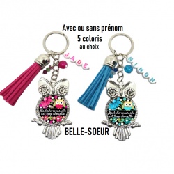Porte clés "Ma belle-soeur elle est trop chouette"