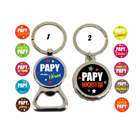 Porte clés, décapsuleur papy