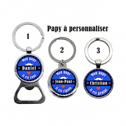 Porte clés, décapsuleur PAPY personnalisable