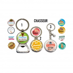 Porte clés, décapsuleur chasseur