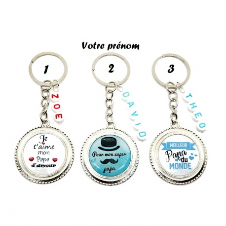 Porte clés papa à personnaliser avec le prénom de votre choix