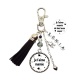 Porte clés ou bijou de sac "Je t'aime mamie" ou Je t'aime mamie de tout mon coeur personnalisable