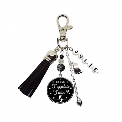 Porte clés ou bijou de sac "Et si je t'appelais tatie" personnalisable avec le prénom de votre choix