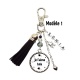 Porte clés ou bijou de sac "Je t'aime tata" ou "Je t'aime tata de tout mon coeur" personnalisable