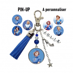 Porte clés ou Bijou de sac PIN UP personnalisé