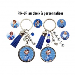 Porte clés ou Bijou de sac PIN-UP à personnalisé