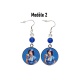 Boucles d'oreilles pin up bleu, rétro, vintage