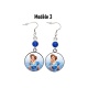 Boucles d'oreilles pin up bleu, rétro, vintage