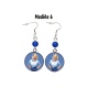 Boucles d'oreilles pin up bleu, rétro, vintage