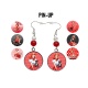 Boucles d'oreilles pin-up rouge, rétro, vintage