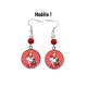 Boucles d'oreilles pin-up rouge, rétro, vintage