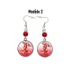 Boucles d'oreilles pin-up rouge, rétro, vintage