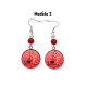 Boucles d'oreilles pin-up rouge, rétro, vintage