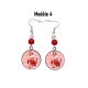 Boucles d'oreilles pin-up rouge, rétro, vintage
