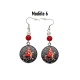 Boucles d'oreilles pin-up rouge, rétro, vintage