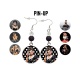 Boucles d'oreilles pin-up noire, rétro, vintage