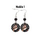 Boucles d'oreilles pin-up noire, rétro, vintage