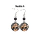 Boucles d'oreilles pin-up noire, rétro, vintage