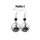 Boucles d'oreilles pin-up noire, rétro, vintage