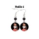 Boucles d'oreilles pin-up noire, rétro, vintage
