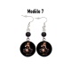 Boucles d'oreilles pin-up noire, rétro, vintage