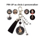 Porte clés ou Bijou de sac PIN-UP ton noir personnalisé