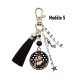 Porte clés ou Bijou de sac PIN-UP ton noir personnalisé