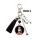 Porte clés ou Bijou de sac PIN-UP ton noir personnalisé