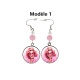 Boucles d'oreilles pin-up rose, rétro, vintage