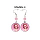 Boucles d'oreilles pin-up rose, rétro, vintage
