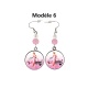 Boucles d'oreilles pin-up rose, rétro, vintage