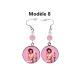 Boucles d'oreilles pin-up rose, rétro, vintage