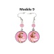 Boucles d'oreilles pin-up rose, rétro, vintage