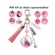Porte clés ou Bijou de sac PIN-UP rose personnalisé