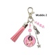 Porte clés ou Bijou de sac PIN-UP rose personnalisé