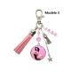 Porte clés ou Bijou de sac PIN-UP rose personnalisé