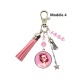 Porte clés ou Bijou de sac PIN-UP rose personnalisé