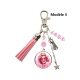 Porte clés ou Bijou de sac PIN-UP rose personnalisé
