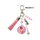 Porte clés ou Bijou de sac PIN-UP rose personnalisé