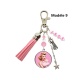 Porte clés ou Bijou de sac PIN-UP rose personnalisé