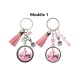 Porte clés ou Bijou de sac PIN-UP ton rose à personnaliser
