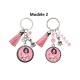 Porte clés ou Bijou de sac PIN-UP ton rose à personnaliser