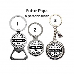 Porte clés, décapsuleur futur papa personnalisable