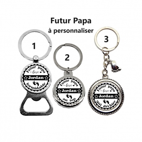 Porte clés, décapsuleur futur papa personnalisable