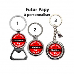 Porte clés, décapsuleur futur papy personnalisable