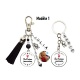 Porte clés "Je t'aime marraine" ,"Je t'aime parrain" personnalisable recto-verso