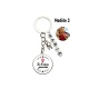 Porte clés "Je t'aime marraine" ,"Je t'aime parrain" personnalisable recto-verso