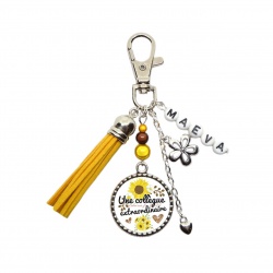 Porte clés ou bijou de sac "Une collègue extraordinaire" personnalisable