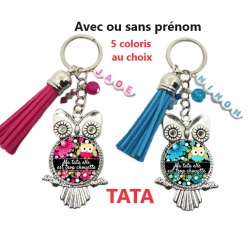 Porte clés Ma tata elle est trop chouette personnalisable