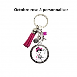 Porte clés octobre rose à personnaliser